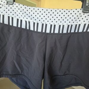 Black and White Polka Dot and Stripe Lululemon Shorts